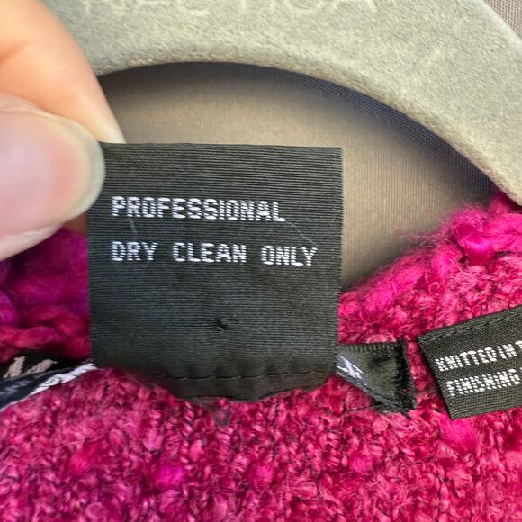 Michelle Nicole long pink cardigan sweater - 90s - magenta - wool blend - size M - Picture 7 of 8